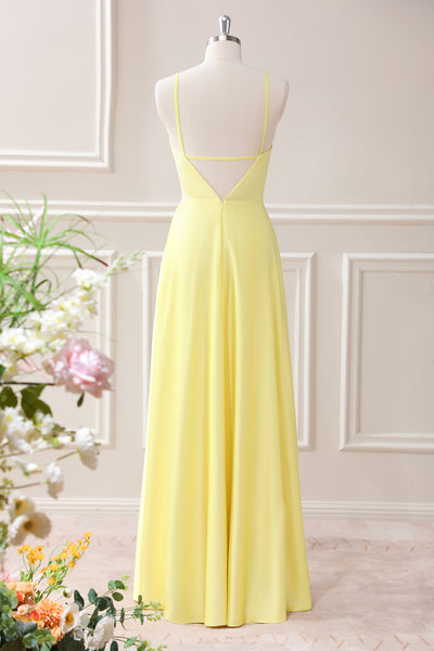 Light Silk Wedding Dress Pale Yellow Chiffon Dress Berylove Women Yellow Bridesmaid Dress Flower Halter Cut Light Silk Wedding Dress Pale Yellow Chiffon Dress Berylove Women Yellow Bridesmaid Dress Flower Halter Cut