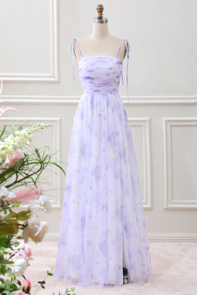 lavender floral maxi dress Petal and Pup Women's Lillee Tiered Ideal for garden parties Lavender Floral Satin Wrap Dress