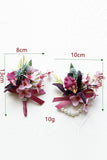 Wedding Burgundy Wrist Corsage and Boutonniere Set