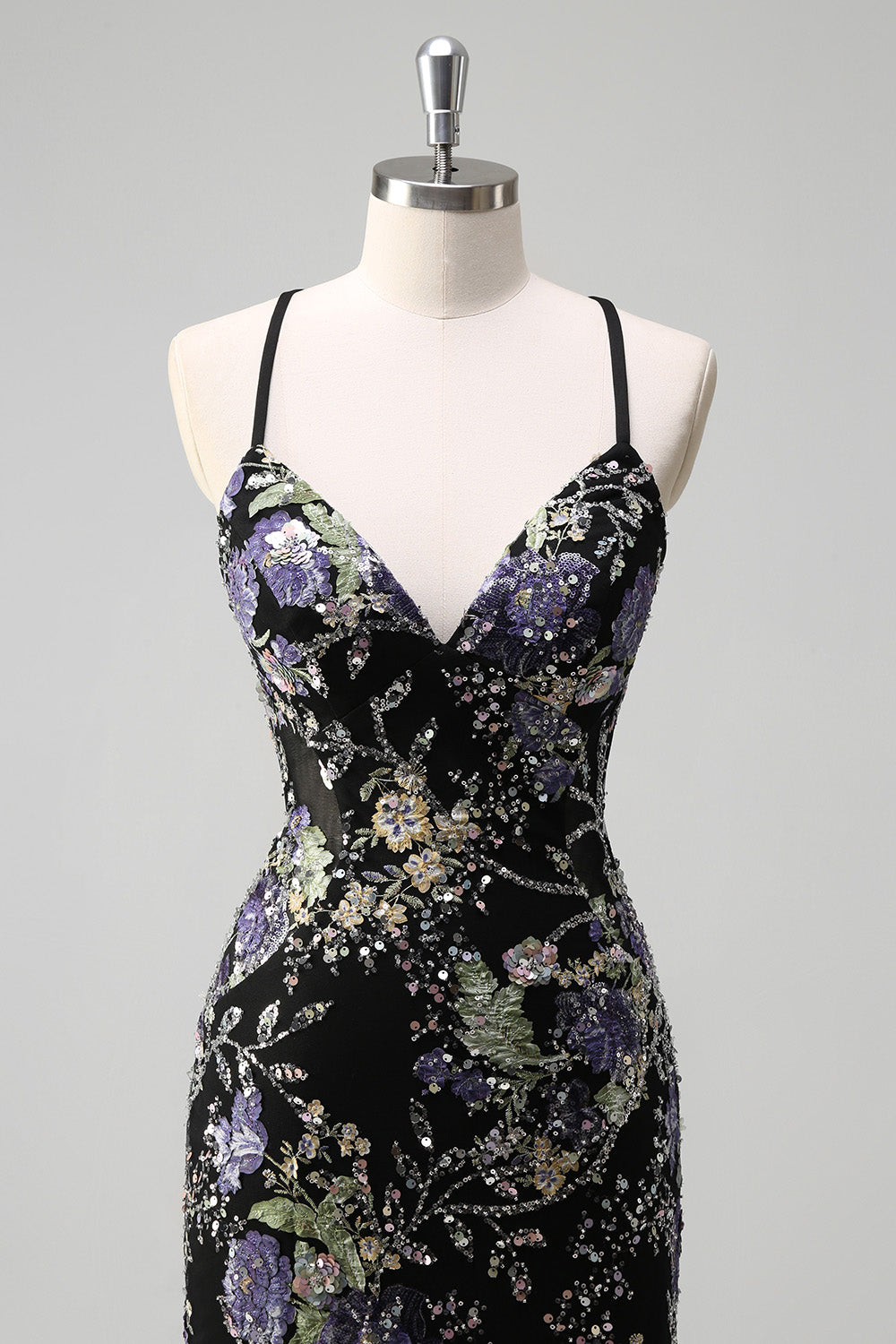 Peacock Mermaid Appliqued Prom Dress with Sequins
