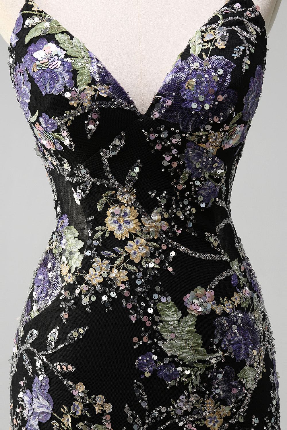 Peacock Mermaid Appliqued Prom Dress with Sequins