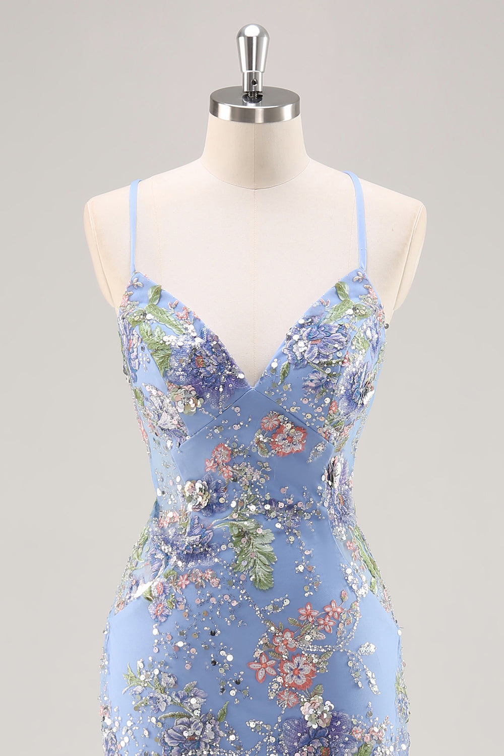 Peacock Mermaid Appliqued Prom Dress with Sequins