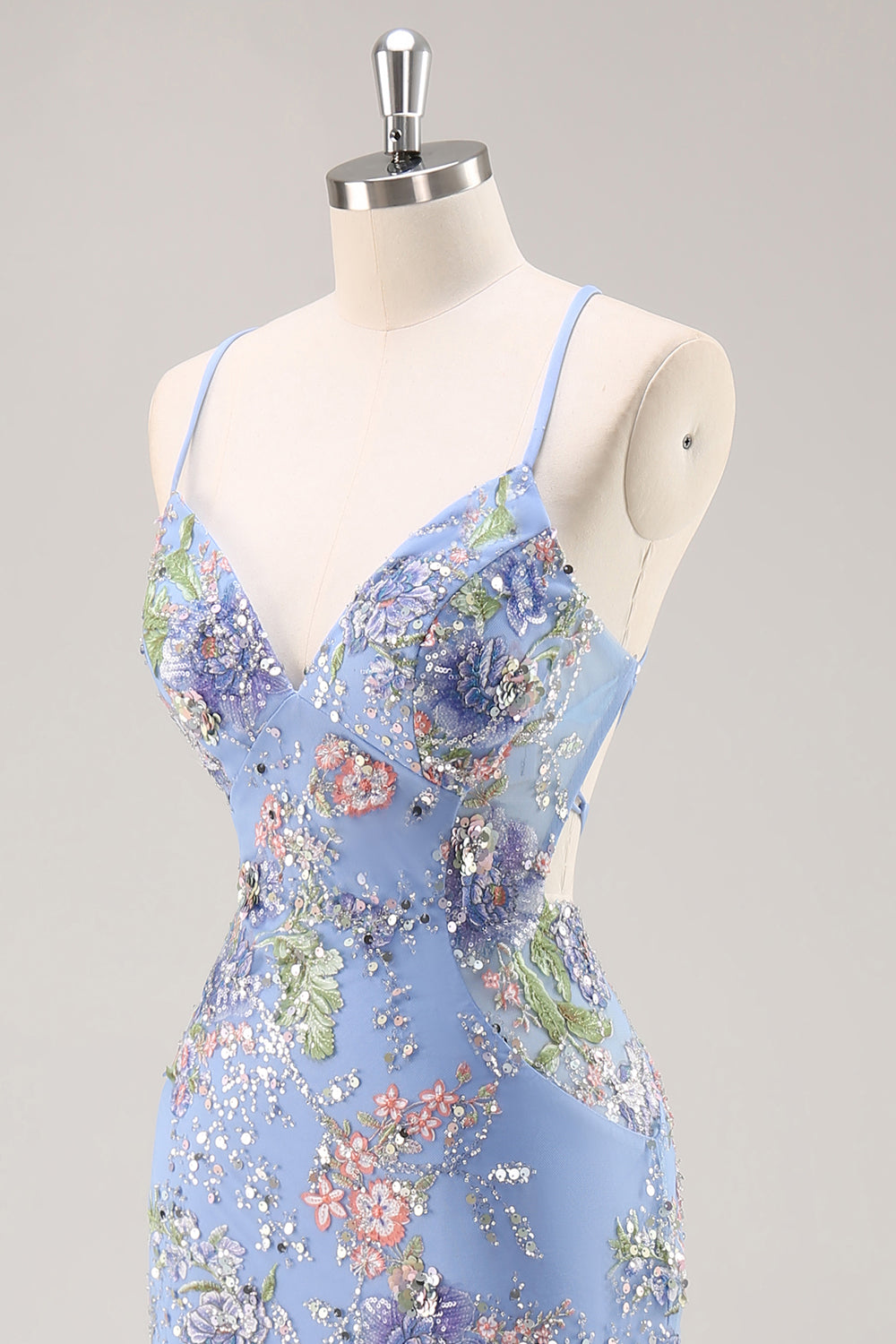Peacock Mermaid Appliqued Prom Dress with Sequins