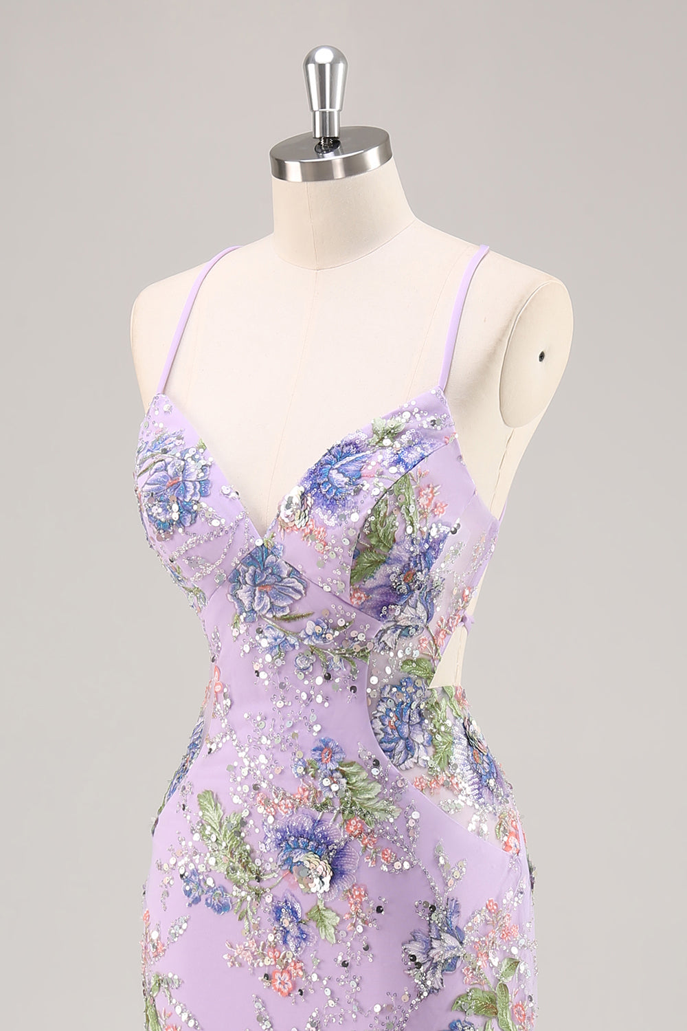 Peacock Mermaid Appliqued Prom Dress with Sequins
