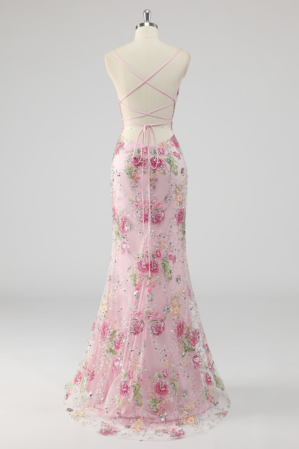Peacock Mermaid Appliqued Prom Dress with Sequins