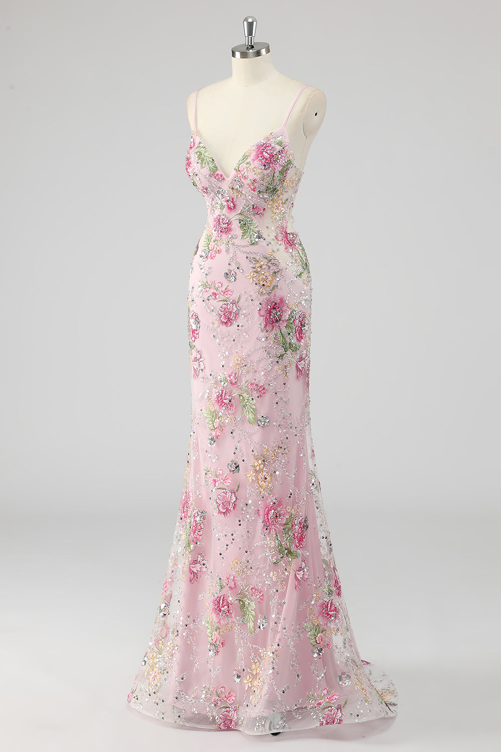 Peacock Mermaid Appliqued Prom Dress with Sequins