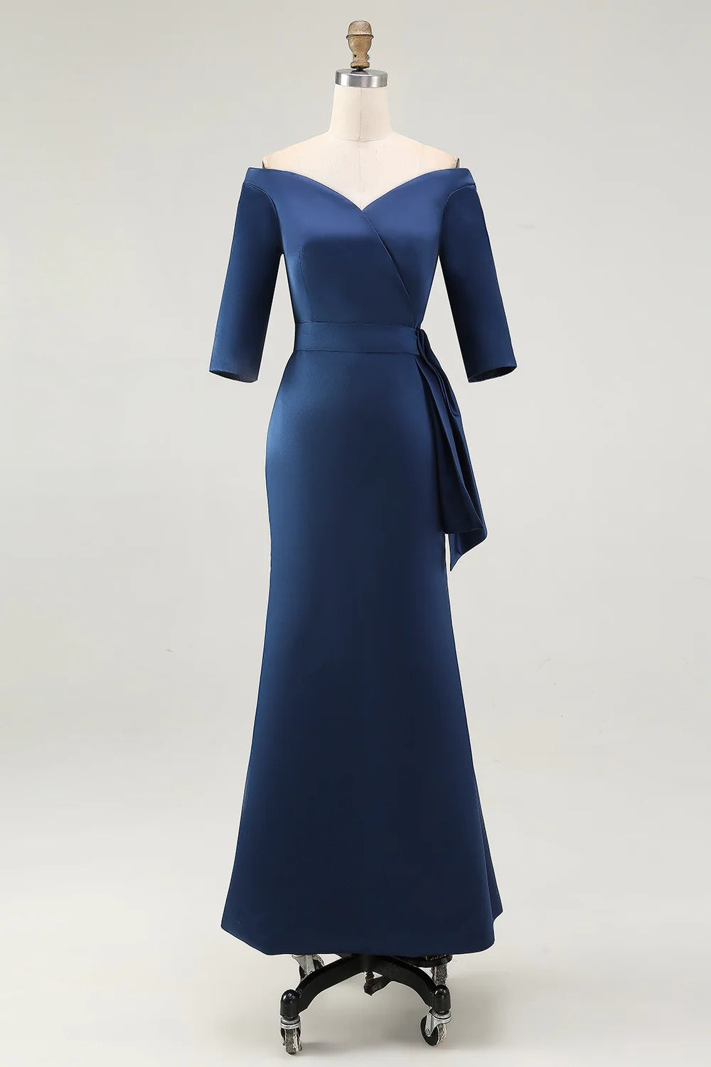 Navy Mermaid Off the Shoulder Mother of The Bride Dress