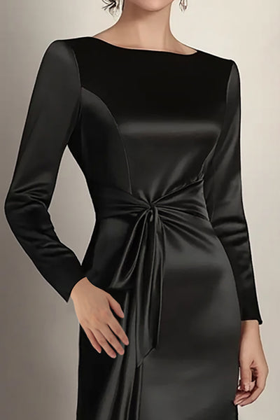 Berylove Women Black Mother of the Bride Dress Column Satin Long Sleeve Maxi Wedding Guest Dress, Eucalyptus / US10 Berylove Women Black Mother of the Bride Dress Column Satin Long Sleeve Maxi Wedding Guest Dress, Eucalyptus / US10