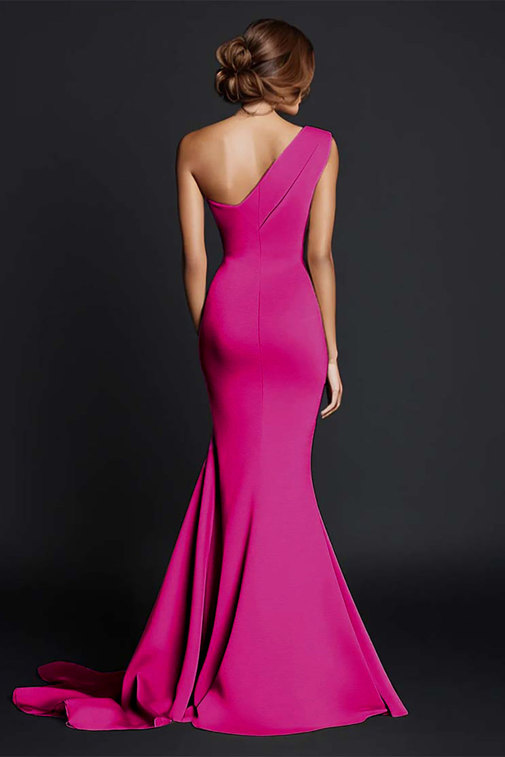 One Shoulder Mermaid Khaki Formal Dress