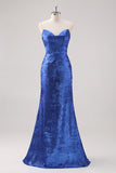 Royal Blue Off The Shoulder Mermaid Prom Dress