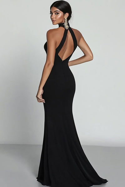 chinese dress ladies Symphony Dress - Pearl Back Halter Neck Mermaid Maxi Dress