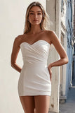 White Bodycon Strapless Mini Dress