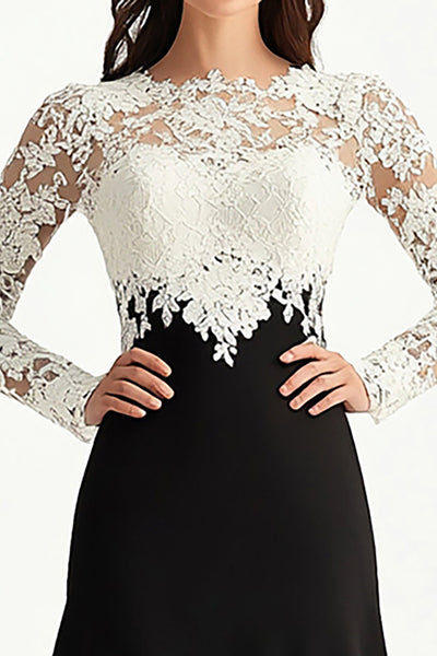 4510771 Black-White A-Line Dress