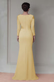 Blush Appliqued Long Sleeve Sheath Mother Of The Bride Dress with Sash