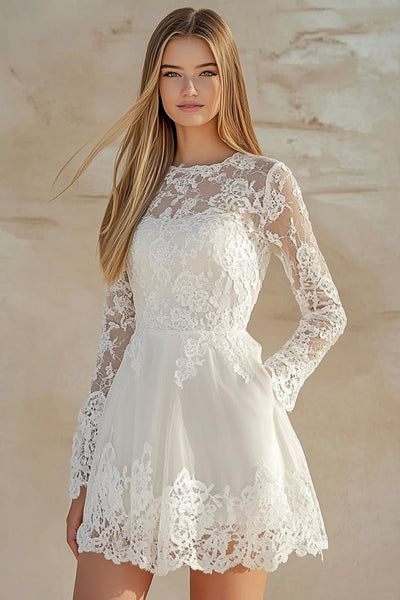 fitted lace wedding dress The Kiara Dress in White Chantilly Lace 4 / White Chantilly Lace
