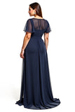 Navy Cut Out Plus Size Formal Dress With Beading
