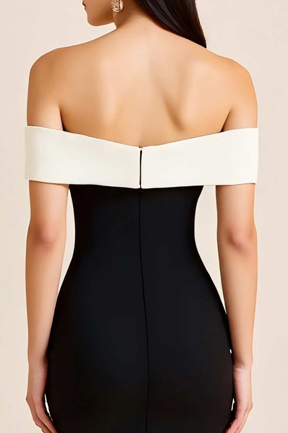 Sheath Off the Shoulder Satin Long Black Tie Dress