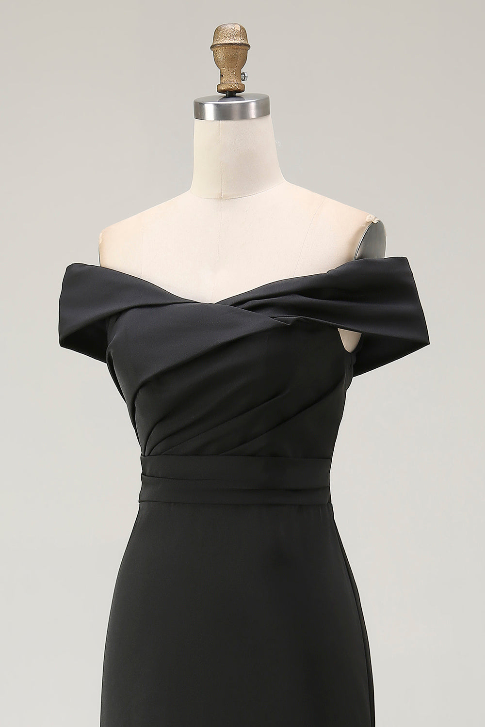 Black Off the Shoulder Mermaid Long Formal Dress with Slit