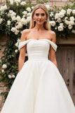 Ivory Off The Shoulder Long Wedding Dress