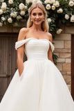 Ivory Off The Shoulder Long Wedding Dress