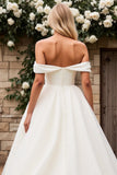 Ivory Off The Shoulder Long Wedding Dress