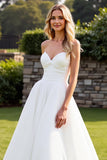 Ivory Strapless Long A Line Wedding Dress