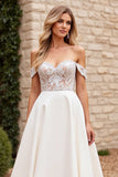 Ivory A Line Off The Shoulder Lace Wedding Dress