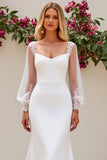 Mermaid Long Sleeve Ivory Wedding Dress