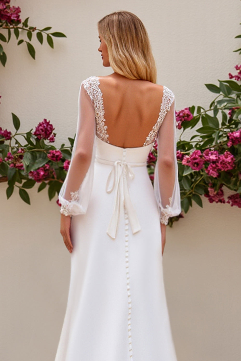 Mermaid Long Sleeve Ivory Wedding Dress