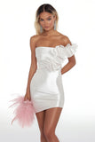 White Bodycon Strapless Mini Graduation Dress