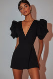 V-Neck Cap Sleeve Little Black Dress