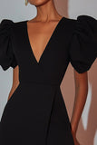 V-Neck Cap Sleeve Little Black Dress