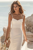 Mermaid White Chiffon Long Wedding Dress