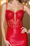 Red Corset Short Homecoming Dress with Appliques