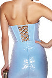Sparkly Strapless Blue Homecoming Dress with Sequins