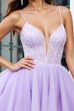 Lilac A Line Homecoming Dress with Sequins