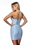Halter Blue Bodycon Short Homecoming Dress