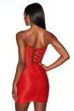 Orange Bodycon Spaghetti Straps Short Homecoming Dress