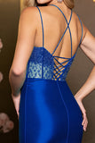 Corset Royal Blue Satin Glitter Homecoming Dress