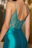 Satin Green Corset Homecoming Dress with Sequins