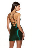 Corset Dark Green Satin Homecoming Dress