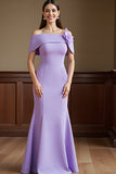 Mermaid Off The Shoulder Lilac Formal Dress with 3D Flowers