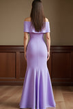 Mermaid Off The Shoulder Lilac Formal Dress with 3D Flowers