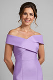 Mermaid Off The Shoulder Lilac Formal Dress with Slit
