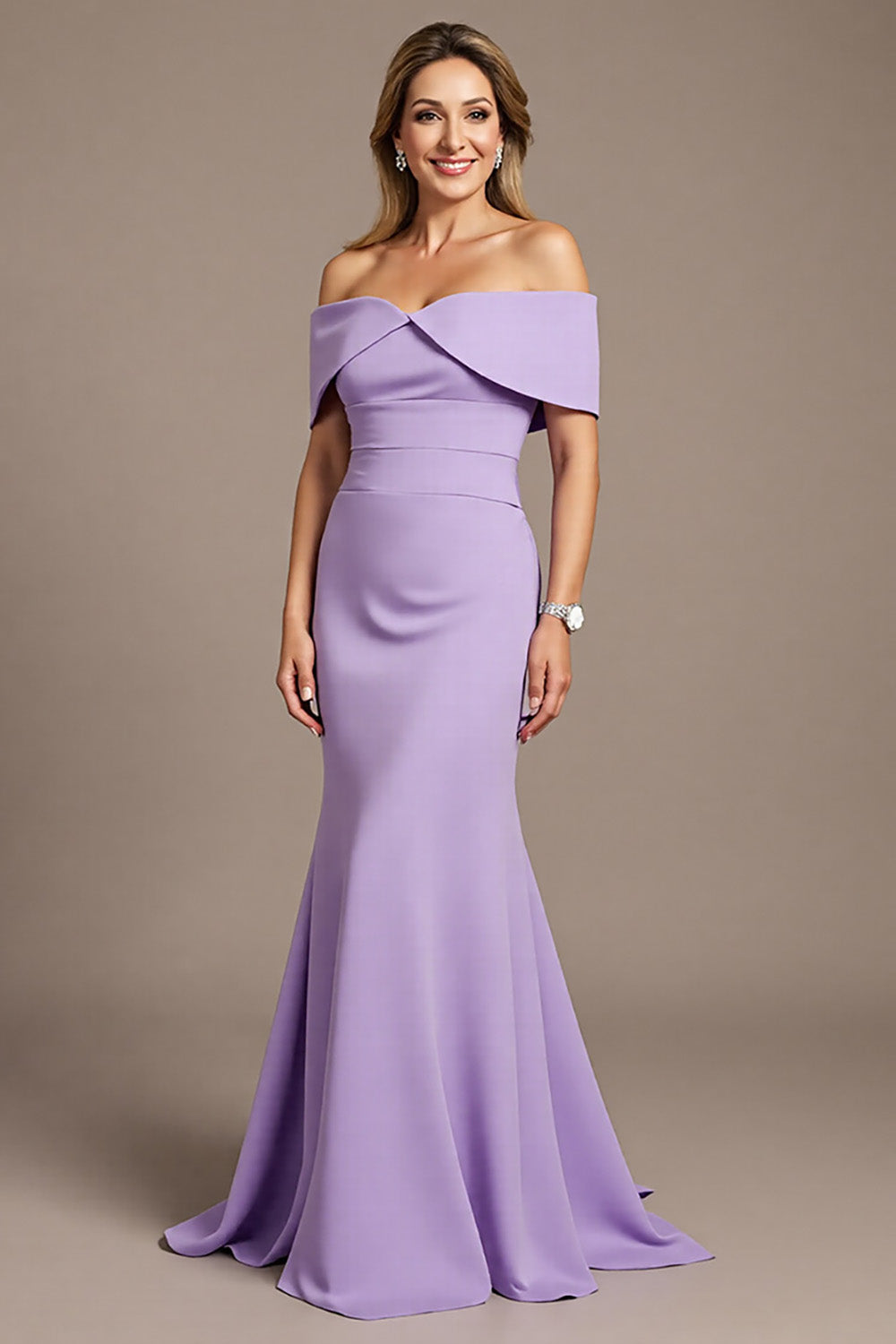 Off The Shoulder Mermaid Lilac Formal Dress