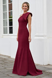 Mermaid Burgundy One Shoulder Long Formal Dress