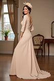 Apricot A Line Appliqued Mother Of The Bride Dress