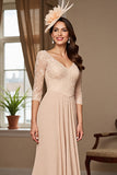Apricot A Line Appliqued Mother Of The Bride Dress