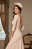 Apricot A Line Appliqued Mother Of The Bride Dress