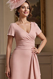 Dusty Rose A Line Midi Mother Of The Bride Dress